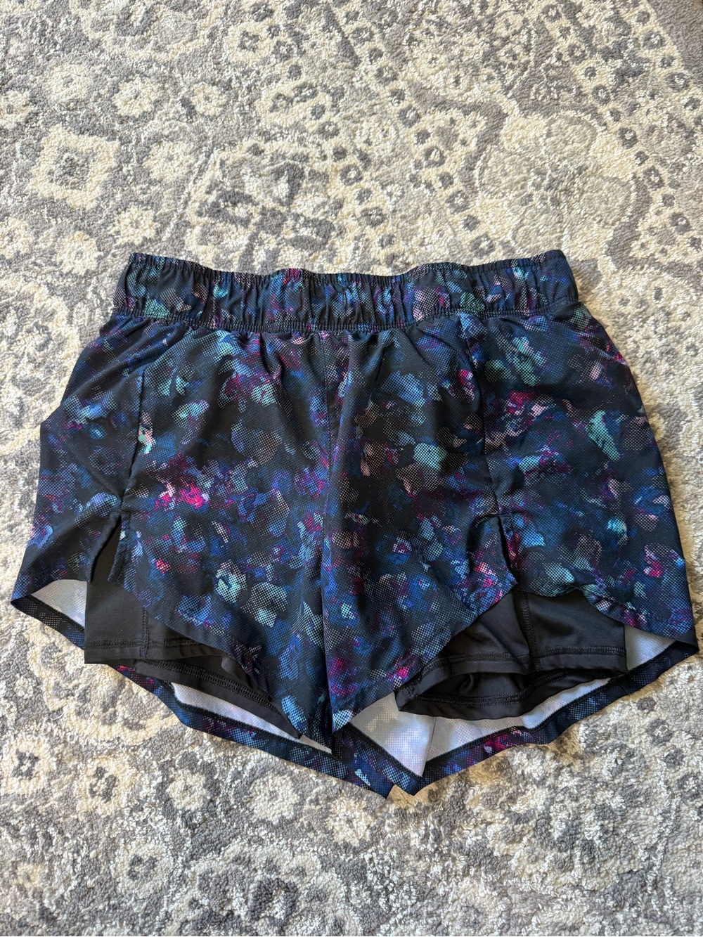 Women’s Black Floral Active Shorts